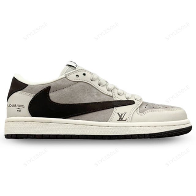 Louis Vuitton x Nike Air Jordan 1 Low "Shadow Grey Suede" (Custom)