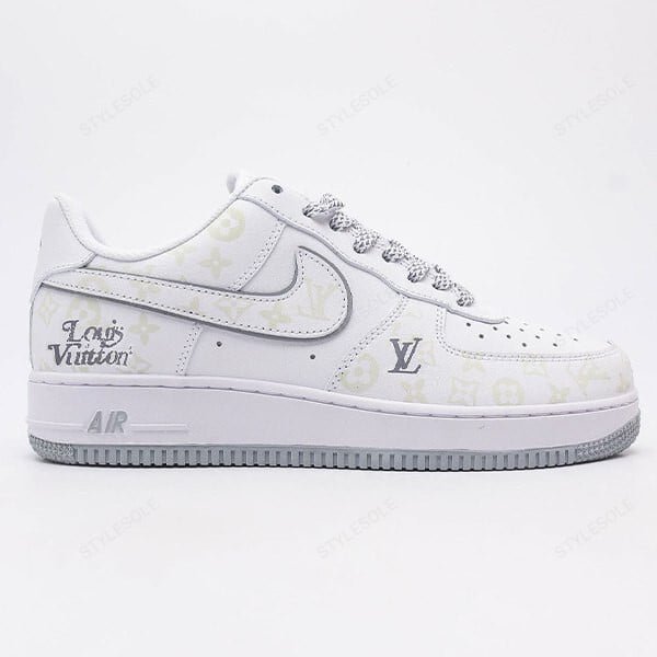 Louis Vuitton x Nike Air Force 1 Monogram Grey Frost Edition (Custom)