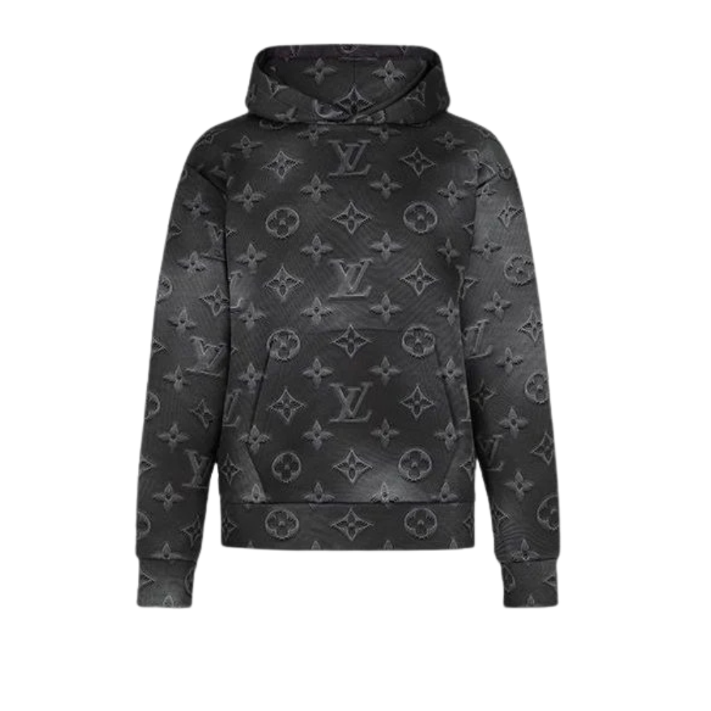 Louis Vuitton Monogram Embossed Hoodie – Black