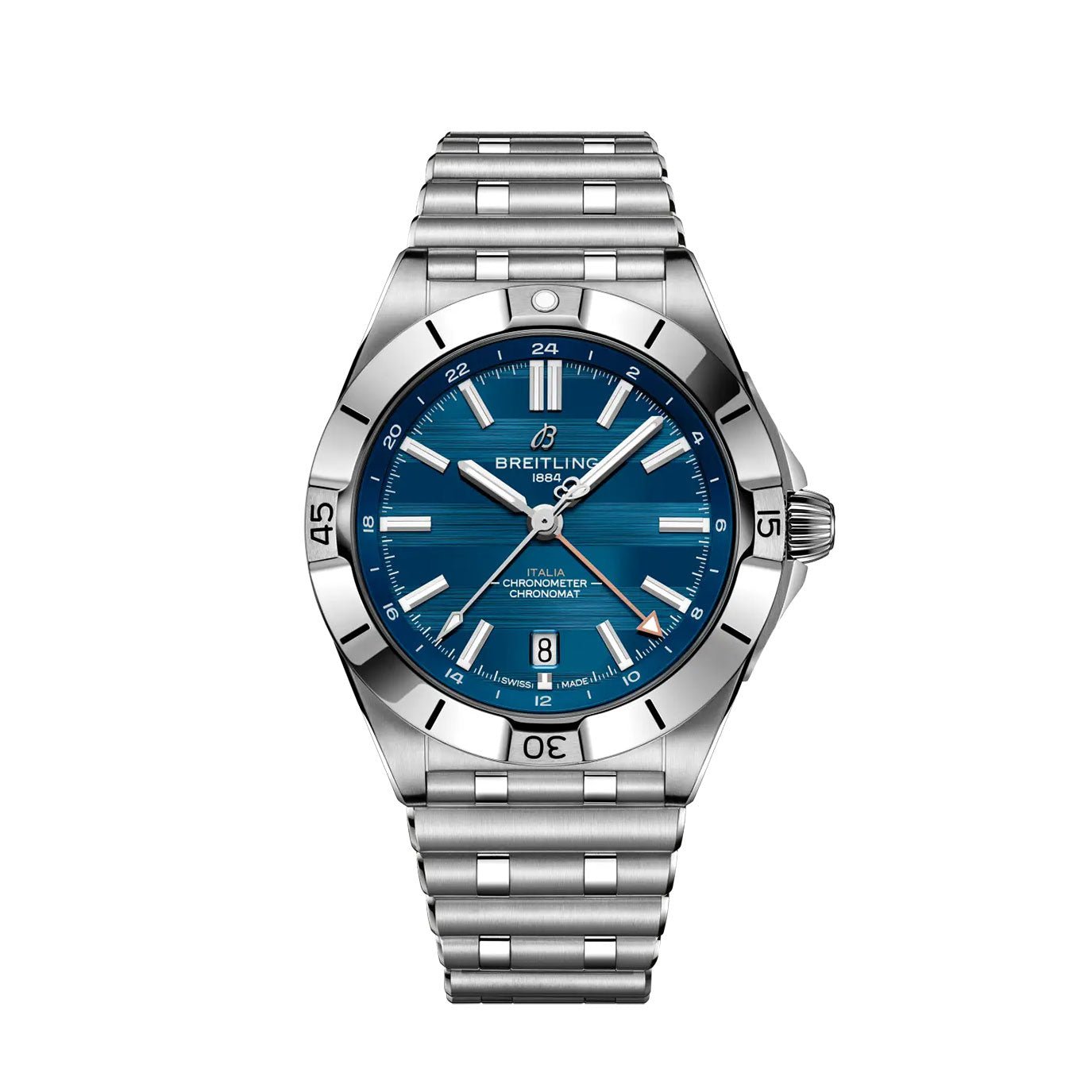 Unworn Breitling Chronomat Automatic GMT 40 Six Nations Italy, A323981C1C1A1, box and papers