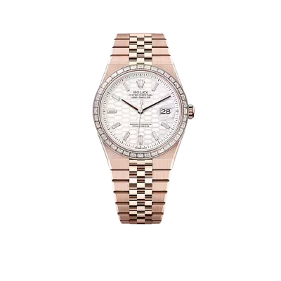 Rolex Land-Dweller Oyster 40mm Everosegold & Diamonds Intense White Honeycomb Motif Dial 127385TBR-0003